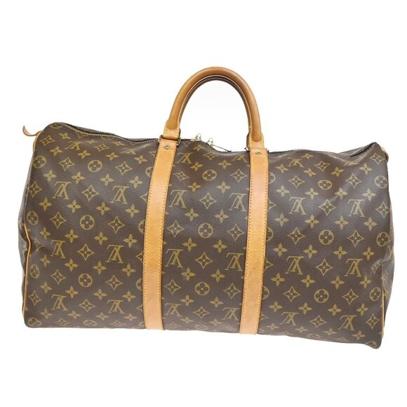 LOUIS VUITTON Keepall 50 Travel Hand Bag Monogram Leather Brown - Picture 1 of 5
